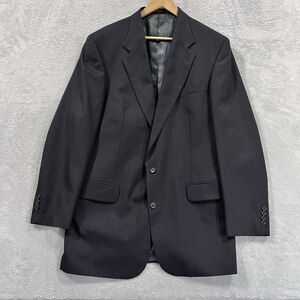 Cricketeer Blazer Jacket Men 44 XL Blue 100%‎ Wool Sport Coat Pinstripe